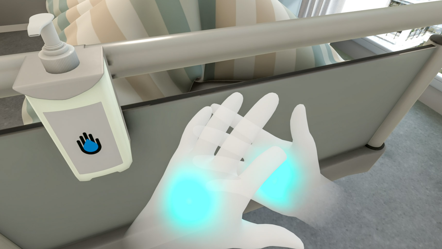 Hand disinfection in VR